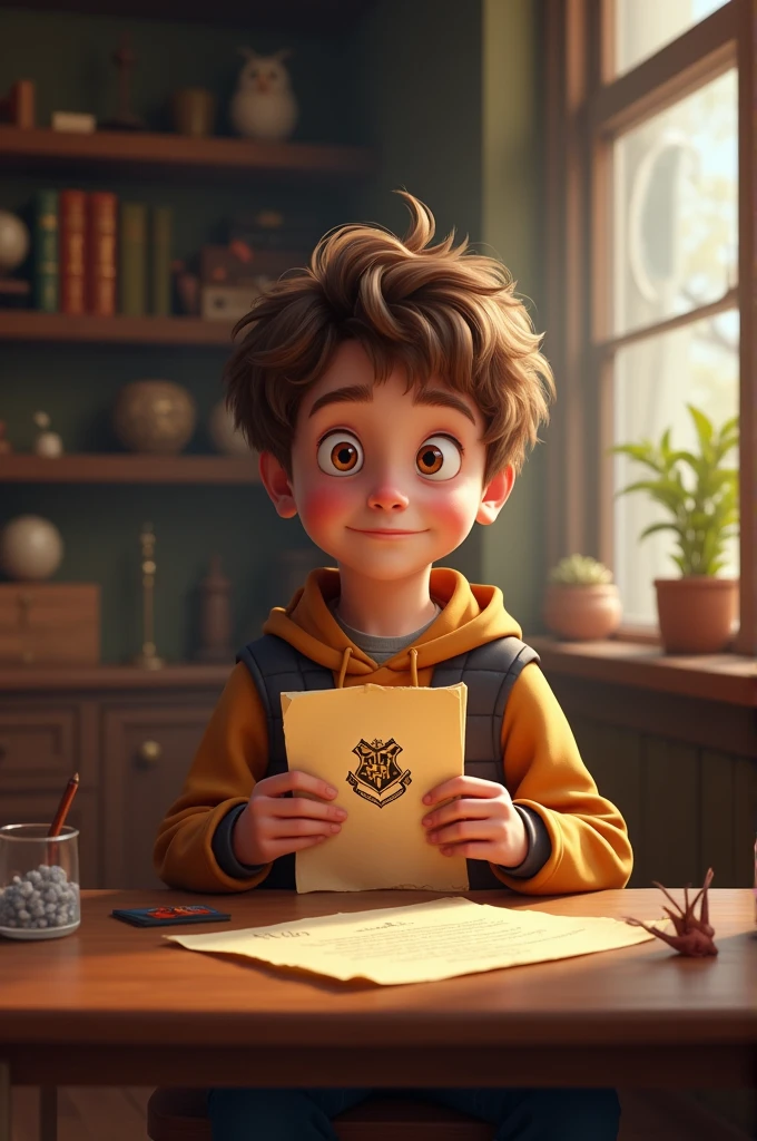 Chuck receiving his Hogwarts letter