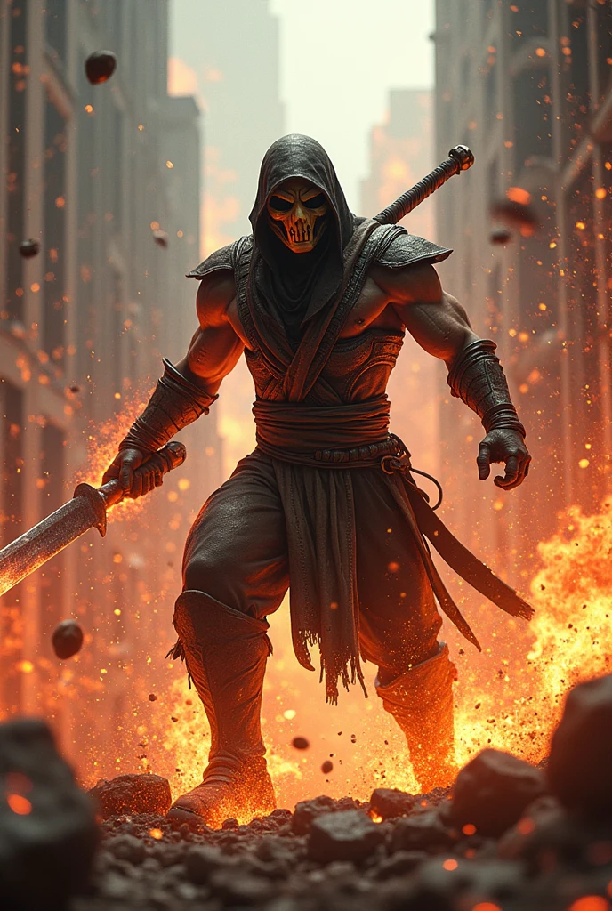 Scorpion mortal kombat fights with superman and batman and goku dragon ball z