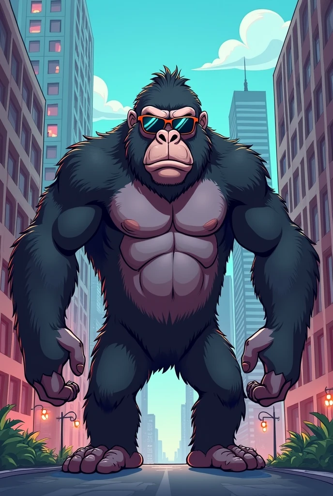 King Kong cartoon version with sunglasses