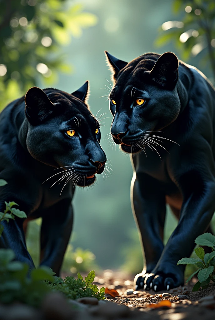 black jaguar and jaguar two jaguars 