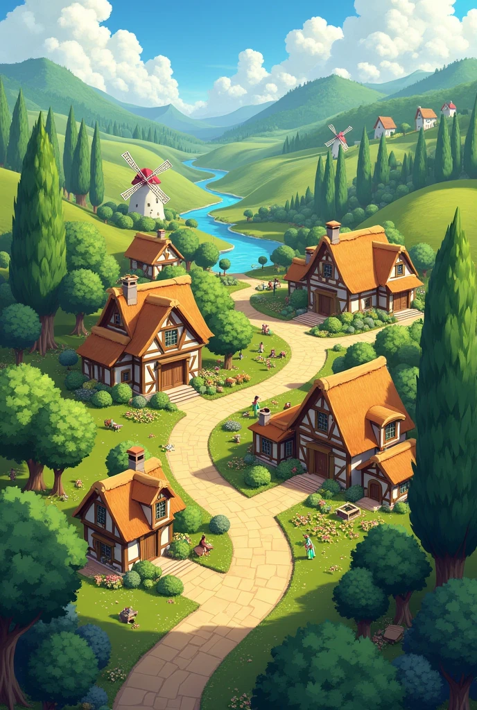 Generate village beautiful
