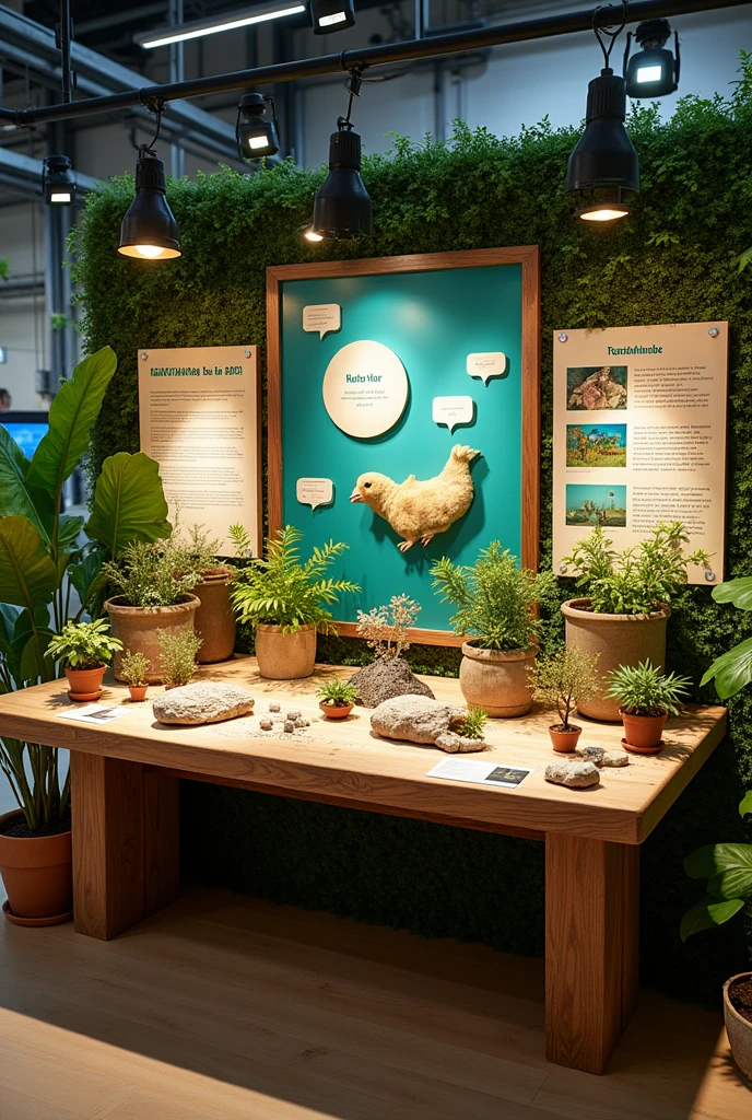 Image about a stand decoration (a decorated table setting) of school on nature tourism for an exhibition