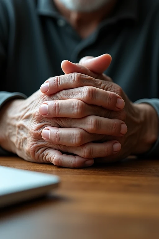 Big hands、nail、Place your hands on the desk