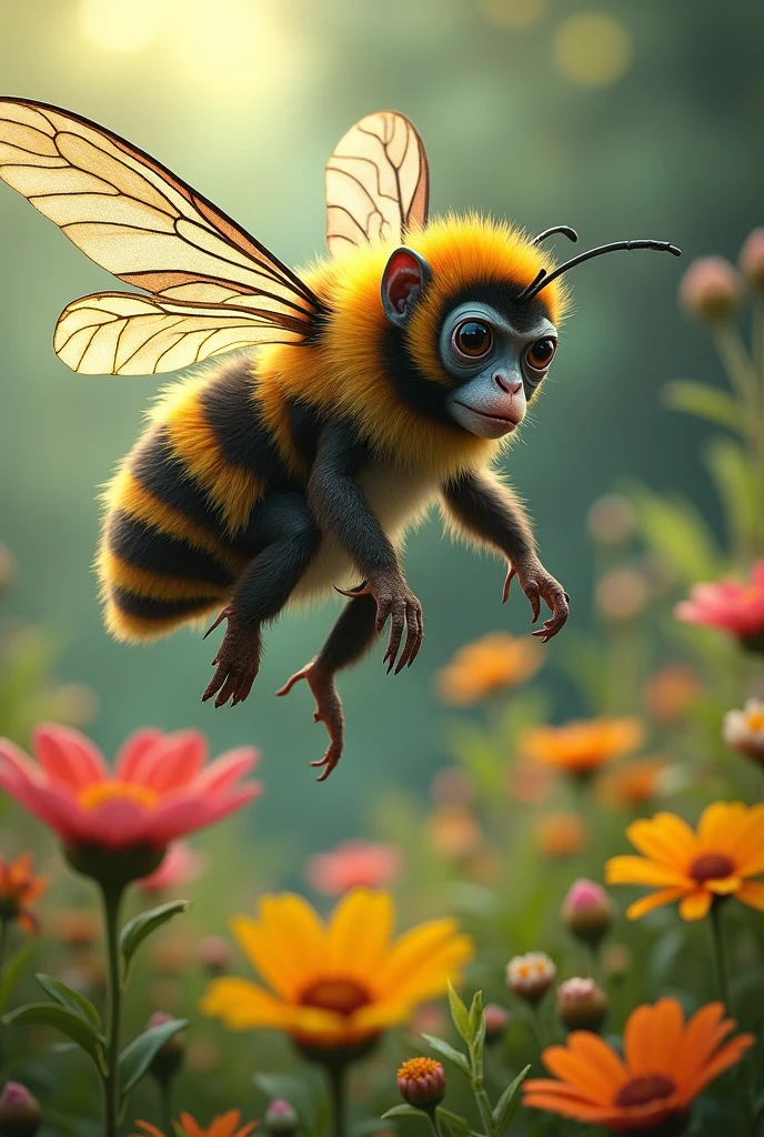 A monkey with the body of a bee