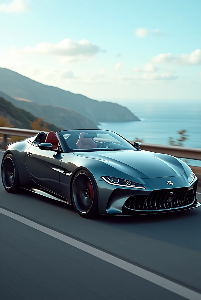 Create a luxury sports car, convertible, fast and powerful