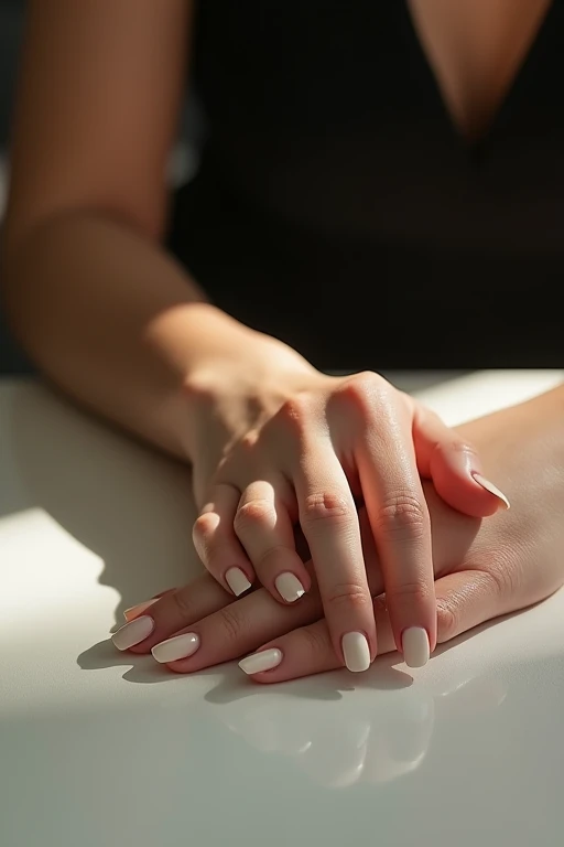 Beautiful hands、woman、nail、Place your hands on the desk