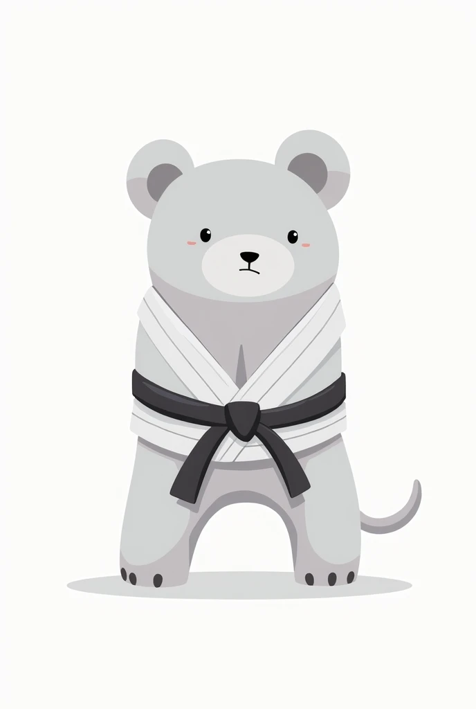 Create a Cartoon with only a gray jiu-jitsu belt with a white belt. 