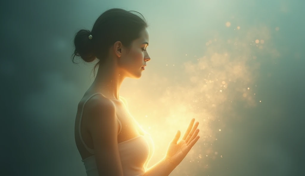 A viral social media image featuring a serene, glowing light enveloping the right side of a person’s body, symbolizing divine healing energy. Soft, ethereal colors blend with a peaceful, radiant atmosphere. No text.







