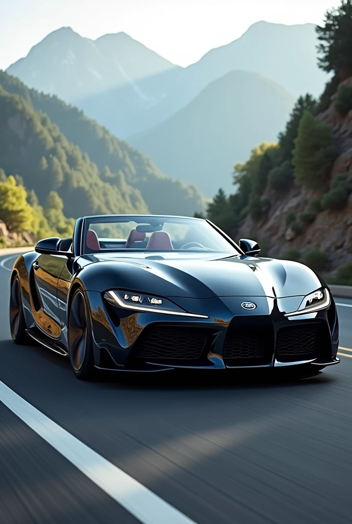 Create a luxury super sports car, convertible, fast and powerful