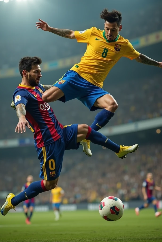 Messi and Neymar bicycle kick