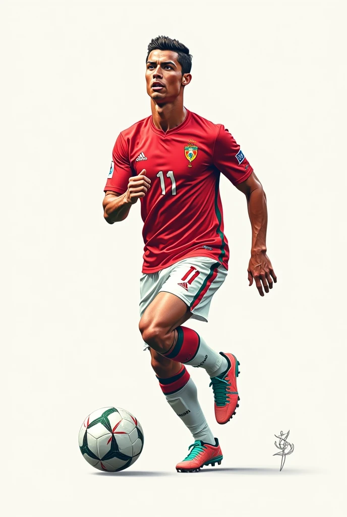 Football player Cristiano Ronaldo 2d drawing version