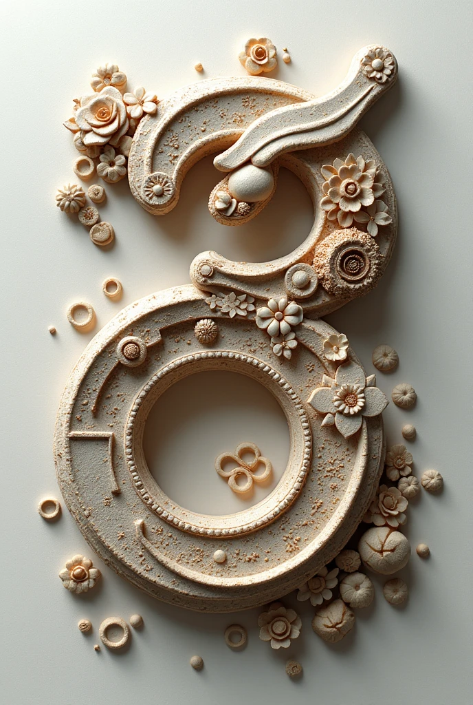 The twentieth letter of the Indo-Arabic alphabet made from South Korean artifacts