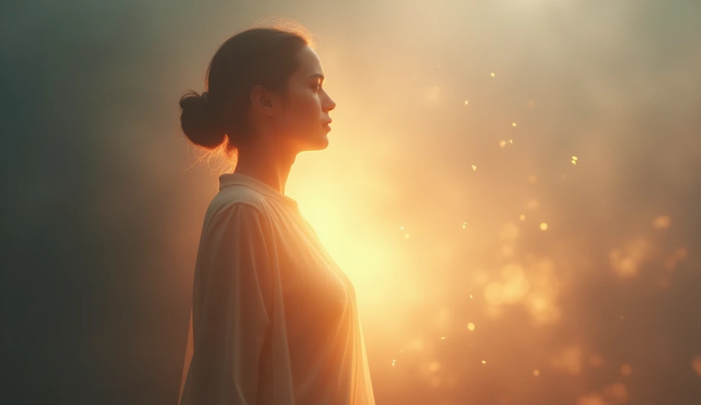 A viral social media image featuring a serene, glowing light enveloping the right side of a person’s body, symbolizing divine healing energy. Soft, ethereal colors blend with a peaceful, radiant atmosphere. No text.







