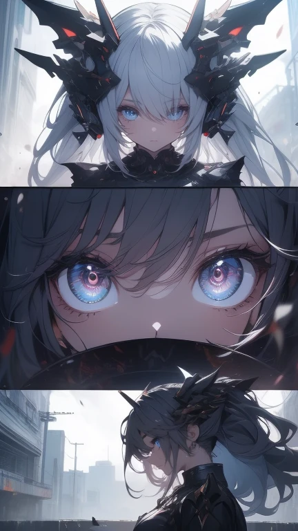 ((8k resolution))、((Highest quality))、((masterpiece))、((Very detailed))((((dramatic))), (((Rough feeling))), (((intense)))Focus on the face, Mecha dragon girl, with dragon ,cute girl