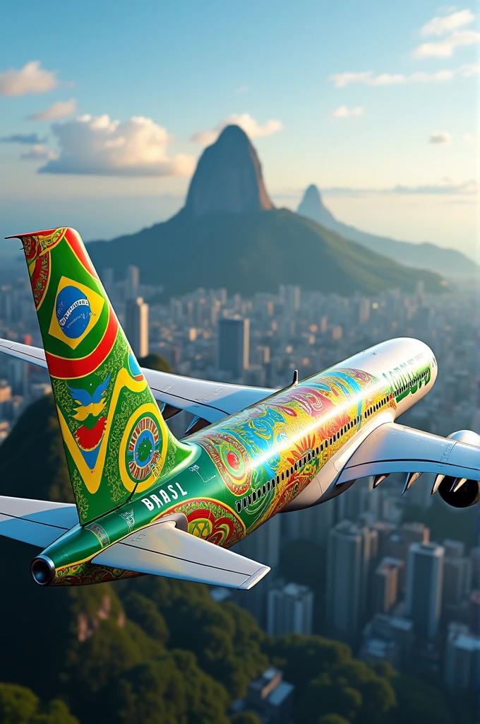 A350 aircraft with UNICA livery, different, representing Brazil and Rio de Janeiro, with the writing VIVABRASIL