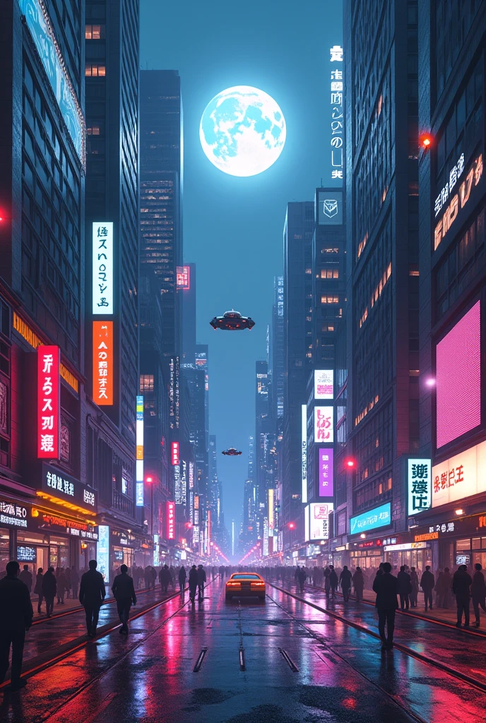 a futuristic city, the night, em tokyo 