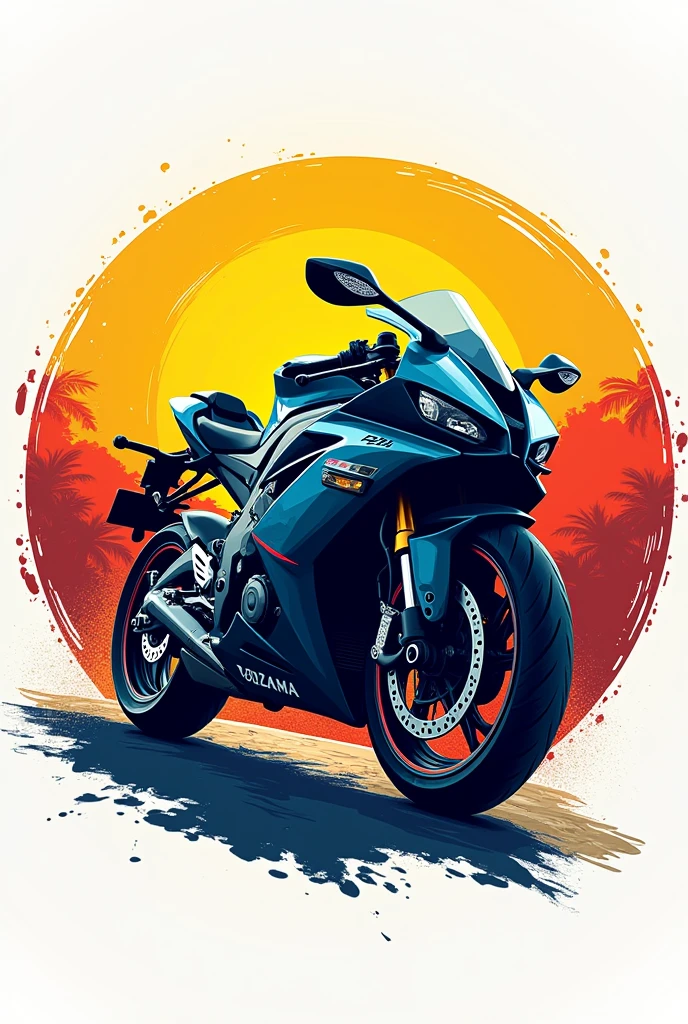 A circular logo, in the center a sports bike, the background with the colors of the flag of Barranquilla Colombia and that says ROLLING BIKER above