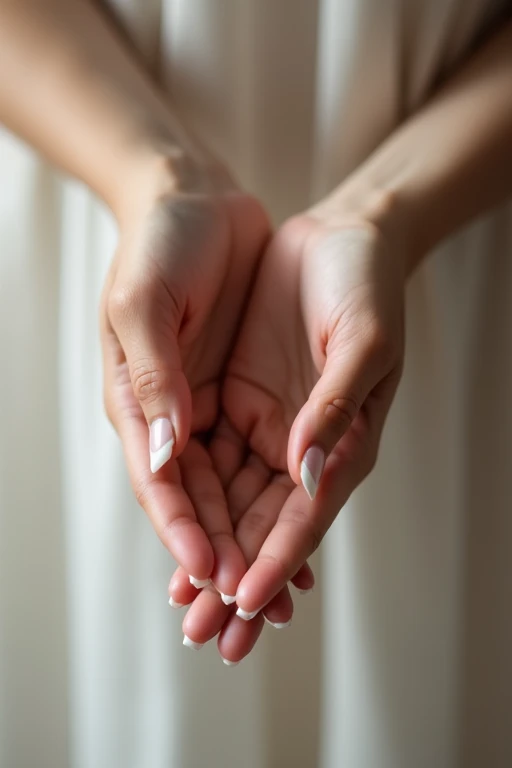 Beautiful hands、woman、nail、Back of hand、Put your hands together