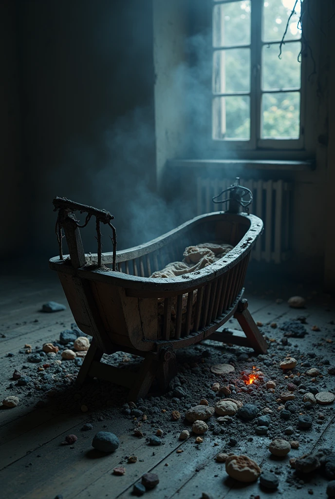Cradle burned inside 