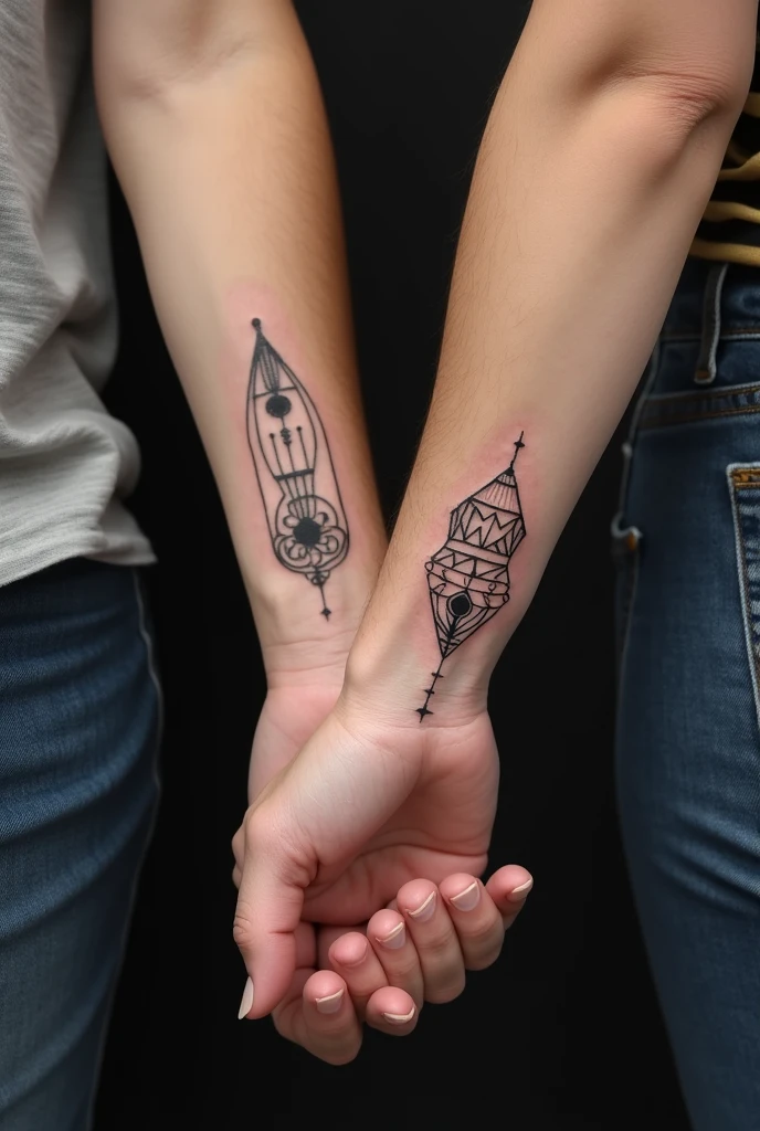 Unique Medium Couple Tattoos