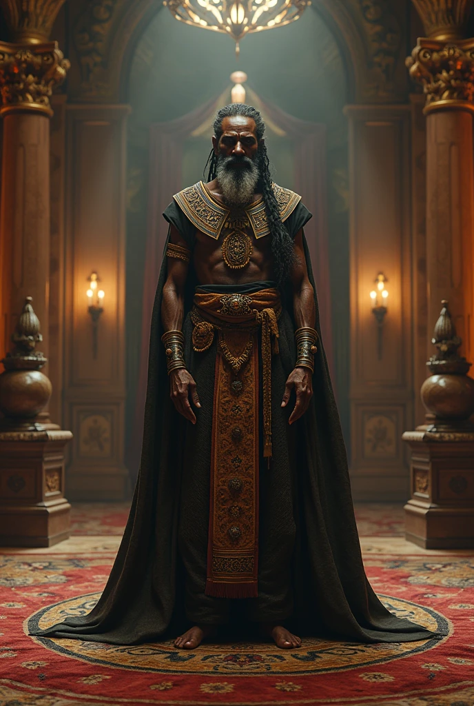 Black man. African witch doctor. Old man. In a palace setting. Ultra high quality.
