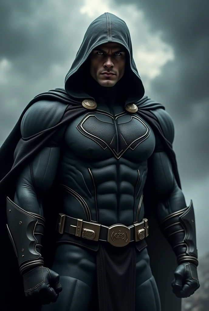 I want you to recreate DC's Black Adam with a hood