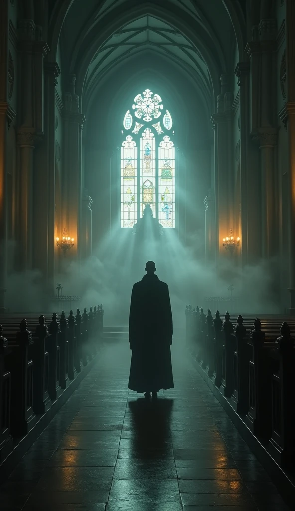 inside the church dark background
