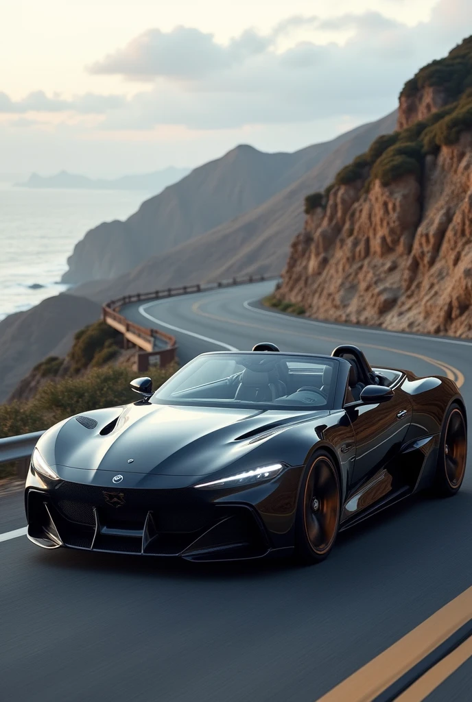 Create a luxury super sports car, convertible, fast, powerful and sporty with a timeless design 