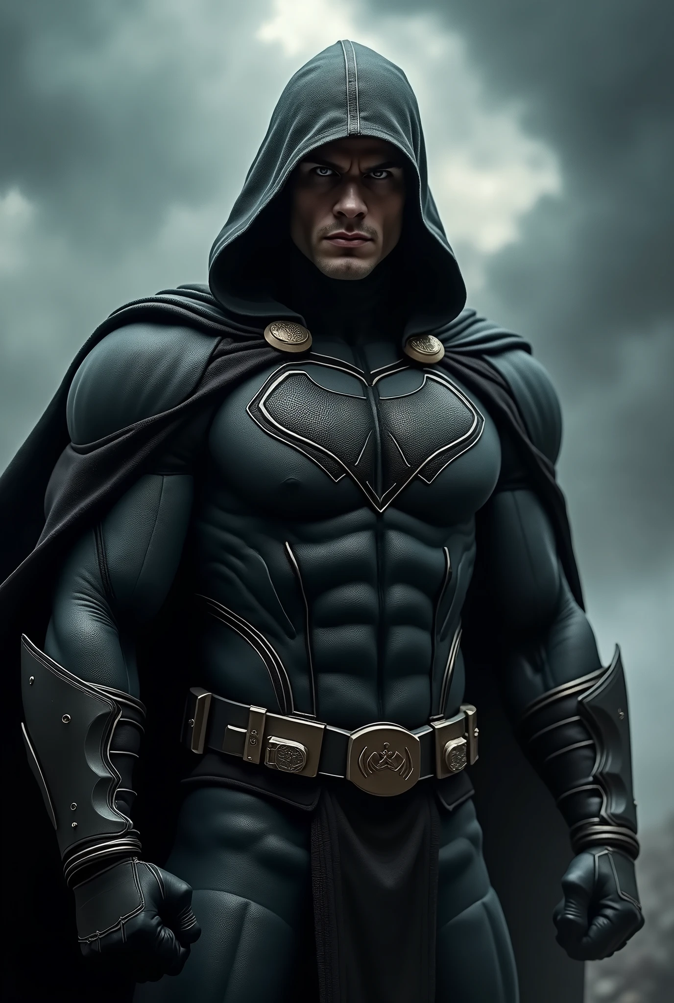 I want you to recreate DC's Black Adam with a hood