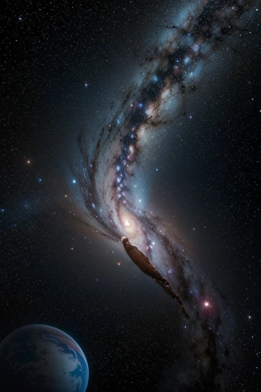 create an image of what the collision of the milky way with andromeda would look like