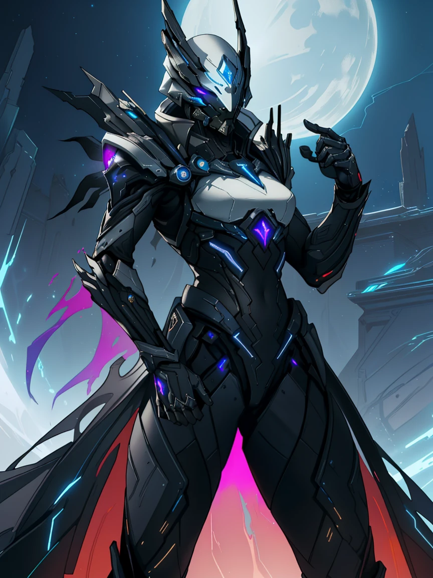 ( masterpiece, best quality, highly detailed), acrobatic pose, Slender body, front view, Background lightning, arafed image of a person in a costume holding a glowing object, 8 k hd wallpaperjpeg artifact, 8k hd wallpaperjpeg artifact, of a beautiful female warframe, in a dark space mercenary outfit, oryantalist, warframe destiny, an almighty warlock, amazing portrait of viego, crimson attire, cultist