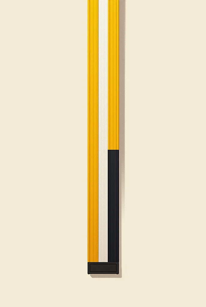 Create a drawing of a jiu-jitsu belt. The stripe should be yellow with a white stripe in the middle of the entire stripe and a black piece at one end of the stripe..