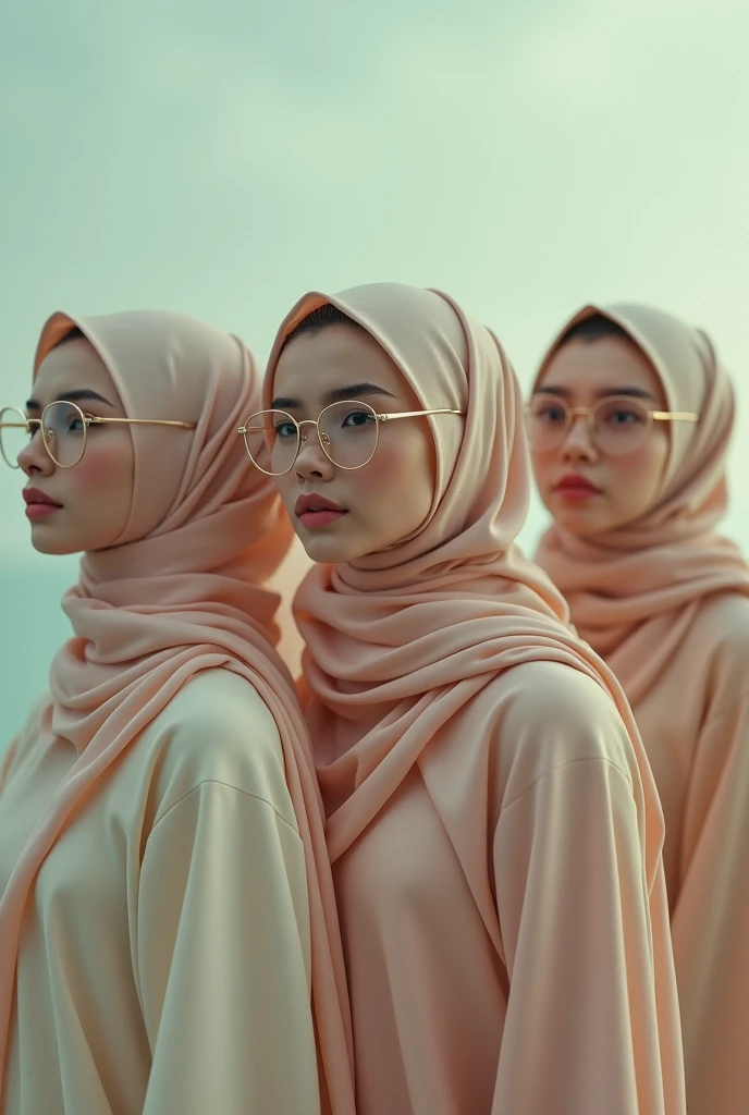 Nude 4 hijab girls wearing glasses
