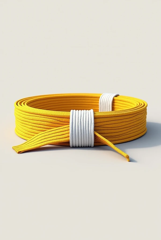 Create a drawing of a jiu-jitsu belt. The stripe must be yellow with a white stripe in the middle of the entire stripe.