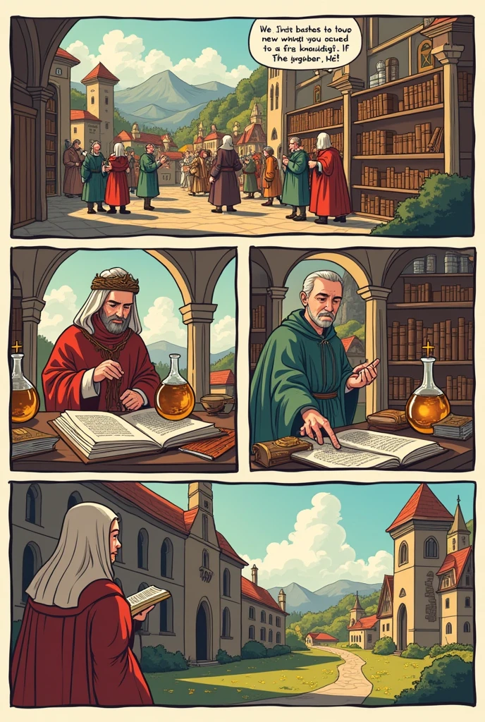 Knowledge in the Middle Ages comic strip 
