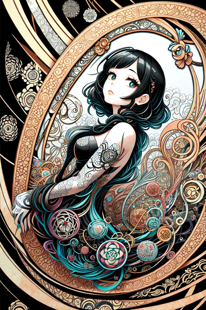 ink絵, ink, ink, Japanese Yokai, Feathered, monster, Official Art, unity 8k wallpaper, Very detailedな, beautifully、beautiful, masterpiece, Highest quality, (zenTangle, Mandala, Tangle, enTangle), (Fractal Art:1.3) , One Girl, Very detailed, Low - Angle, The most beautiful form of chaos, elegant, Brutalist Design,, , James Jean, Robbie Dawi Anton, Ross Tran, Francis Bacon, It was very cold, Adrianne'genius, Petra Cortright, Gerhard Richter, takato yamamoto, Ashley Wood, Atmospheric, Ecstasy of Musical Notes, I can see the flowing notes