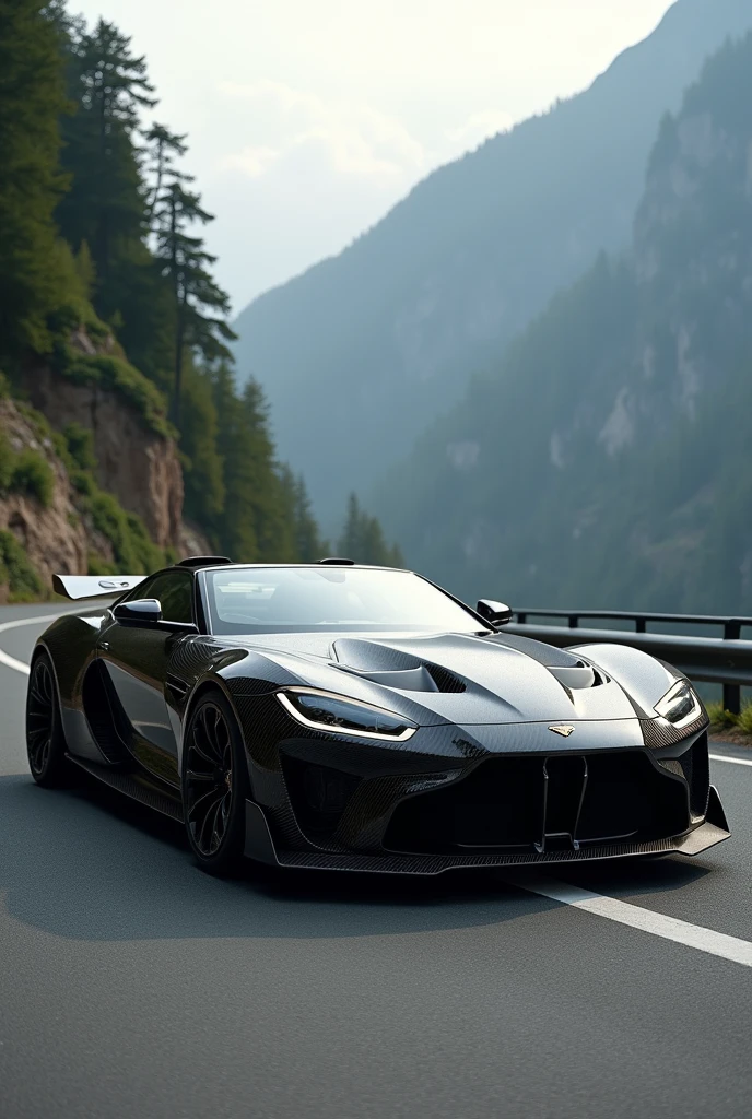 Create a luxury super sports car, convertible, fast, powerful and sporty with a sporty design