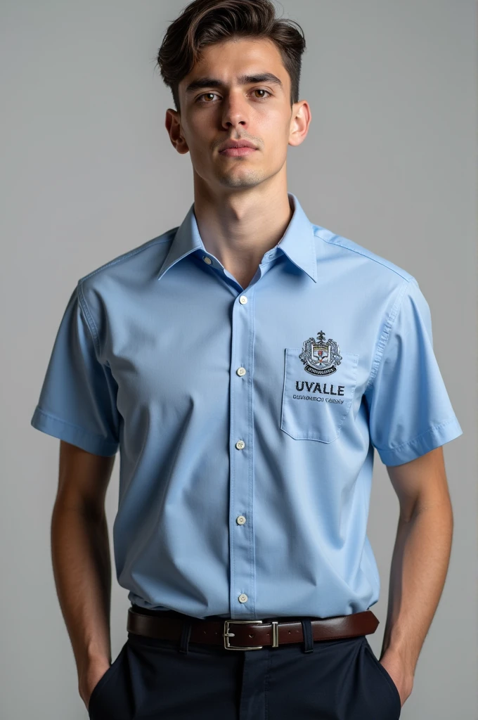 Create formal short sleeve shirt that says ILSC-UNIVALLE