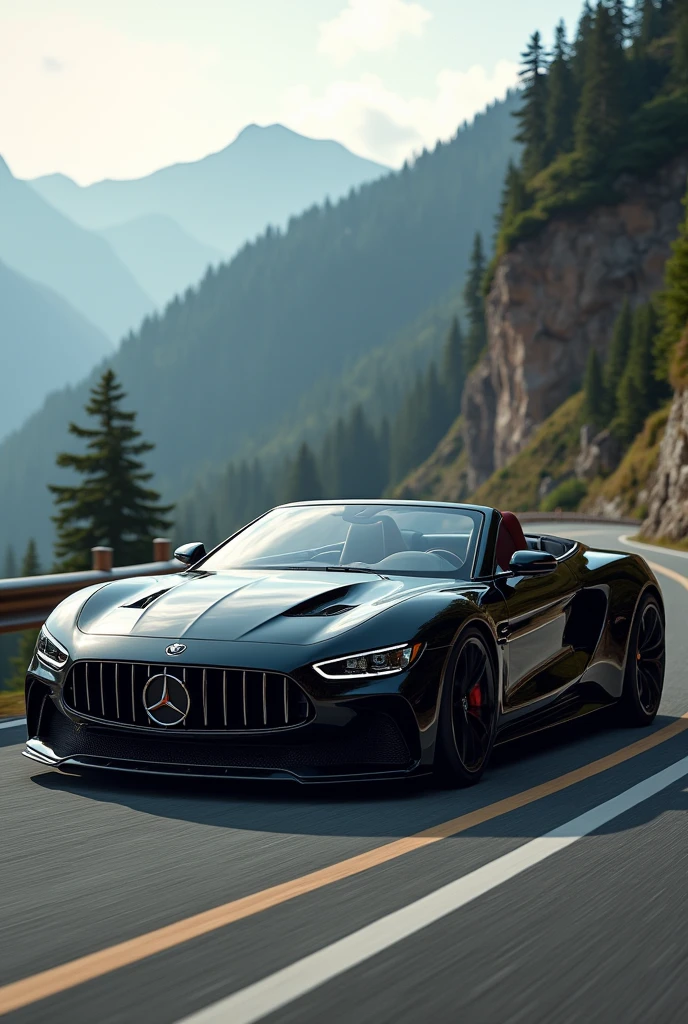 Create a luxury super sports car, convertible, fast, powerful and sporty with a sporty design