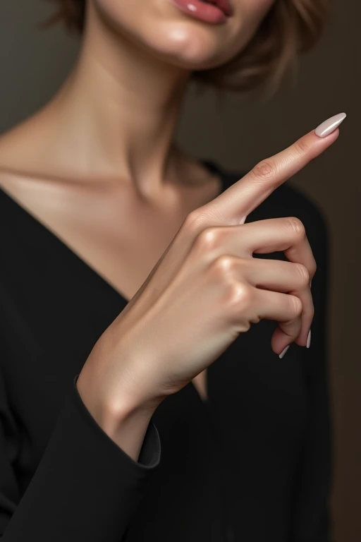 Beautiful hands、woman、nail、Back of hand、Pointing the finger