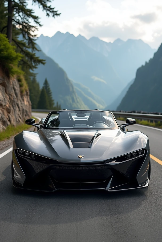 Create a luxury super sports car, convertible, fast, powerful and sporty with a sporty design 