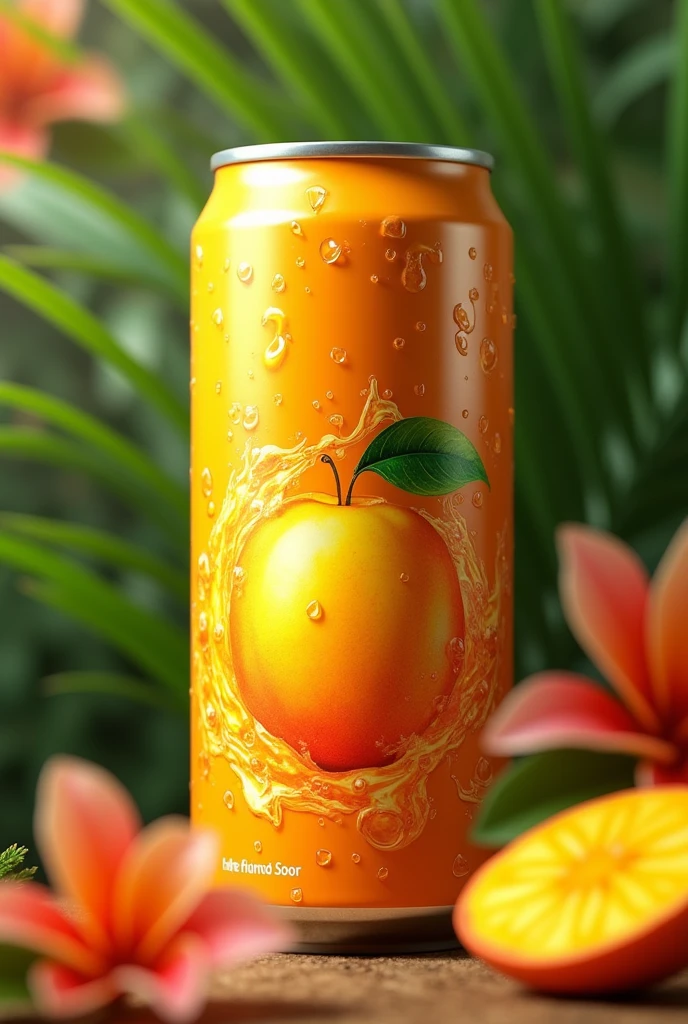 create a can of mango flavored soda