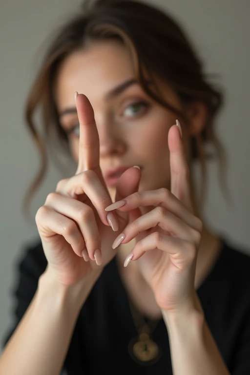 Beautiful hands、woman、nail、Back of hand、Pointing the finger