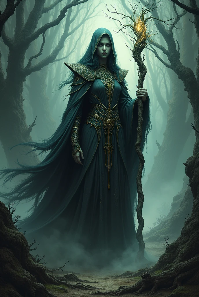 Witch in the style of the game Elden Ring