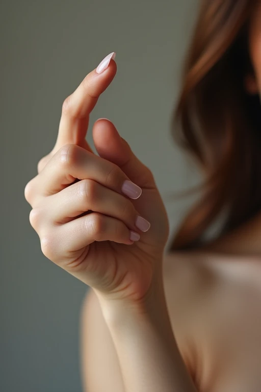Beautiful hands、woman、nail、Back of hand、Pointing the finger