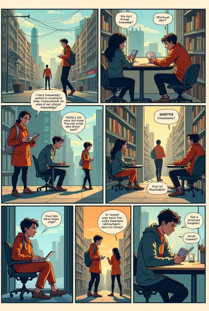 Knowledge in the 21st Century well-made comic strip with several panels and text
