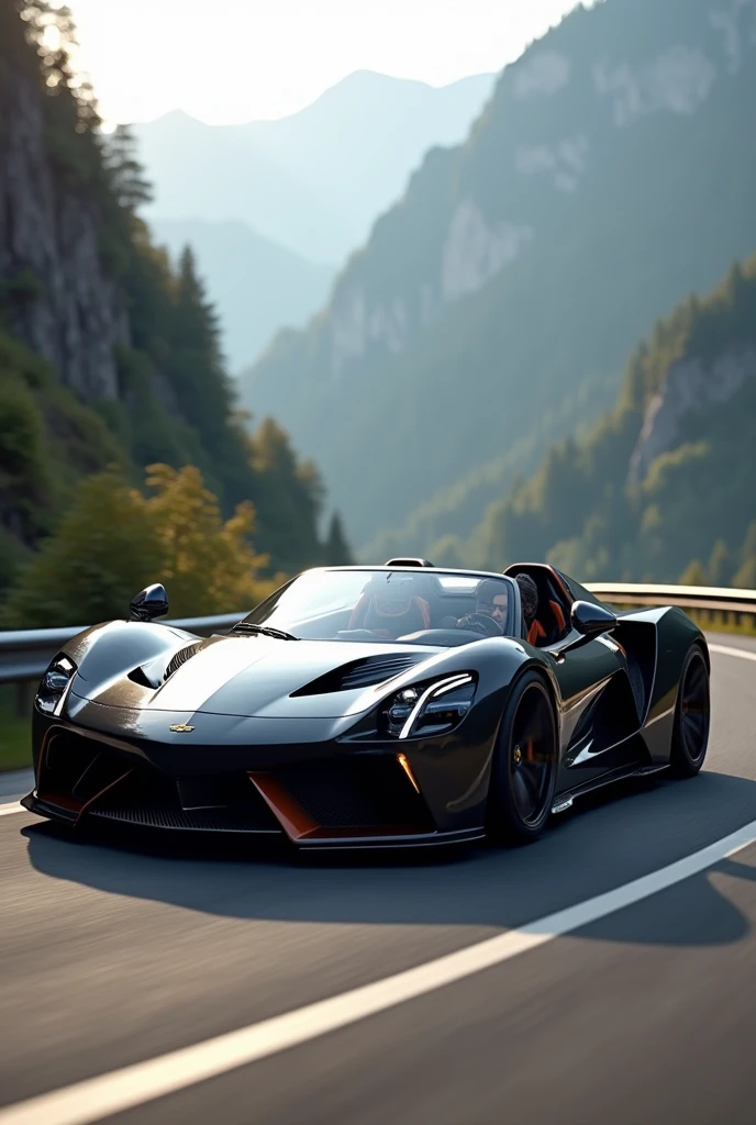 Create a luxury super sports car, convertible, fast, powerful and sporty with a sporty design