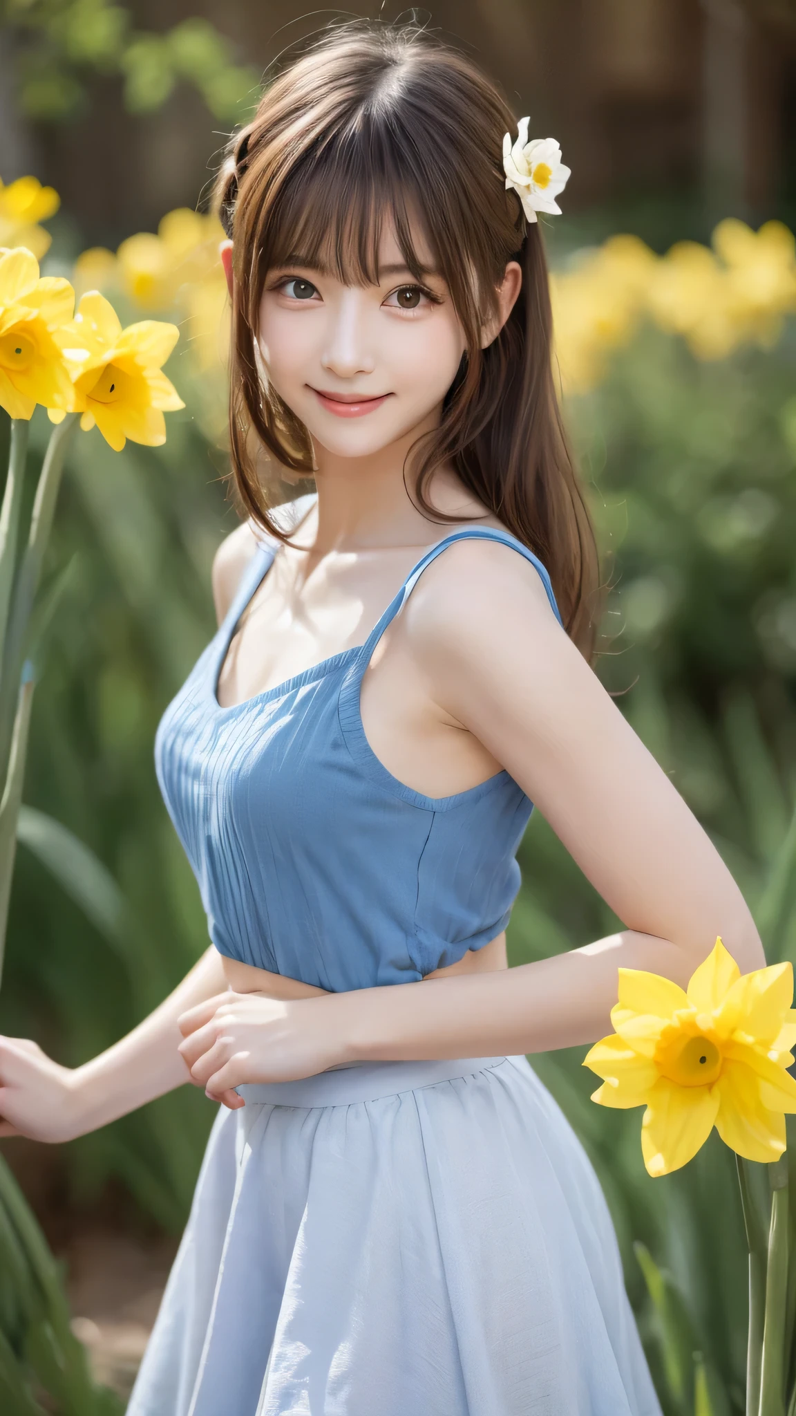 Best image quality (8k, High resolution, masterpiece: 1.2), Very detailed, Random Hairstyles, 2 woman,
Extraordinary beautiful girl、Cute and beautiful face details、(Dealing with the Children_v1:0.008)、
score_9, score_8_upper, score_7_upper,
Daffodil-inspired hair accessories
,Active stop temporarily ,
On her side、The thunder danced。
Focus on the upper waist
, Random cute poses ,Big eyes ,Puffy eyes , Heart pupil, blush , Big shy smile ,