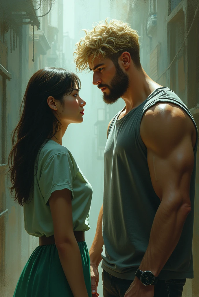 crystal is an adult woman, between 23 and 2, of CHINESE descent, medium-sized, straight brown hair, of CHINESE descent, medium body, 1,70 tall.
the rack thief is tall, on average 1,80 metro, greeneyes, Caucasian skin, half-shaven beard, blondie hair, muscular body front view