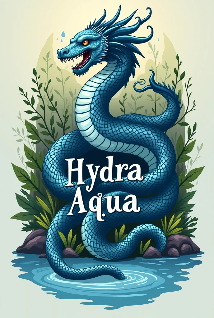 Logo for an artesian well company that provides water called ( Hydra Aqua )